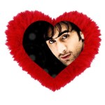 Big Red Heart Fur Pillow With Personalized Photo